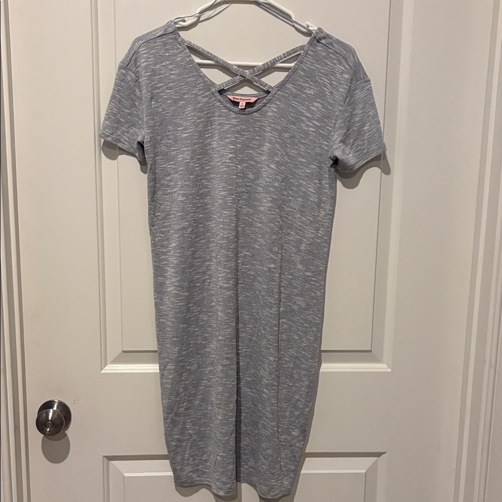 EUC (looks brand new) Juicy Couture Heather Gray Crisscross Dress XS